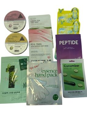Korean Skincare Face Mask Bundle VT Reedle Shot Snail Peptide Tea Tree Cucumber